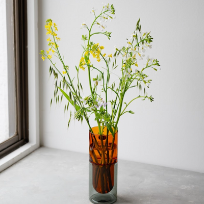 【amabro】DW VASE Small amber×gray